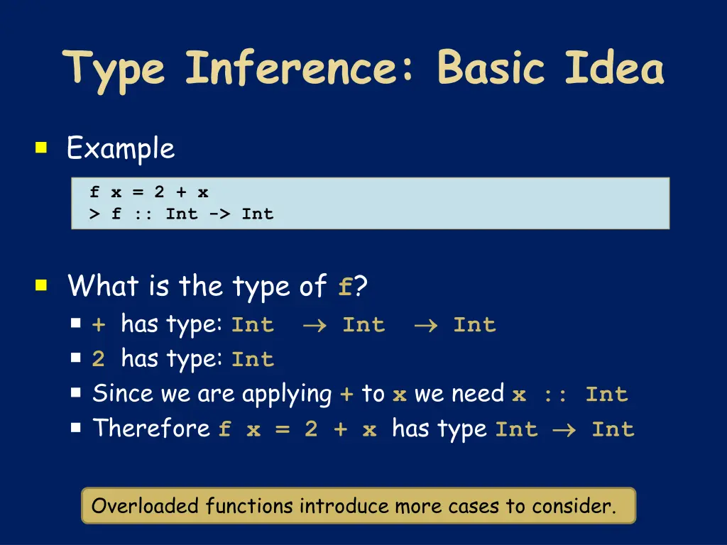 type inference basic idea