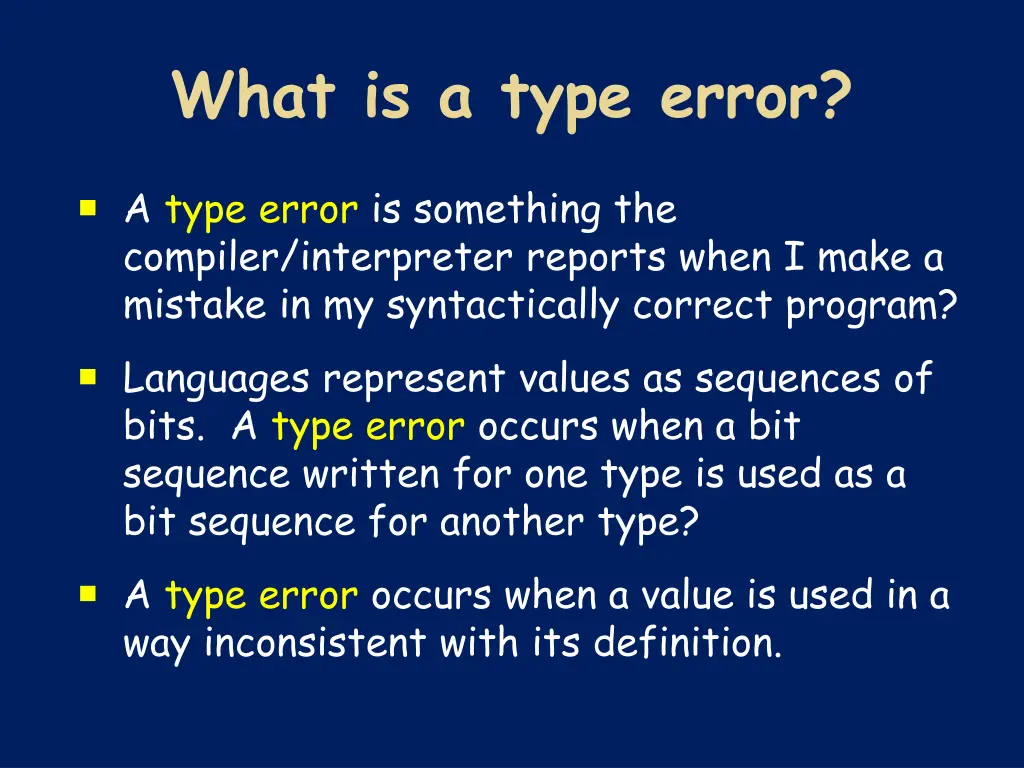 what is a type error