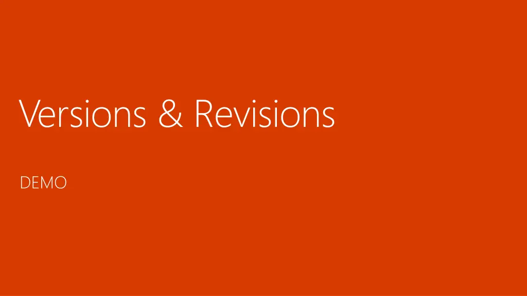 versions revisions