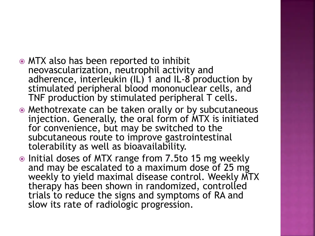 mtx also has been reported to inhibit