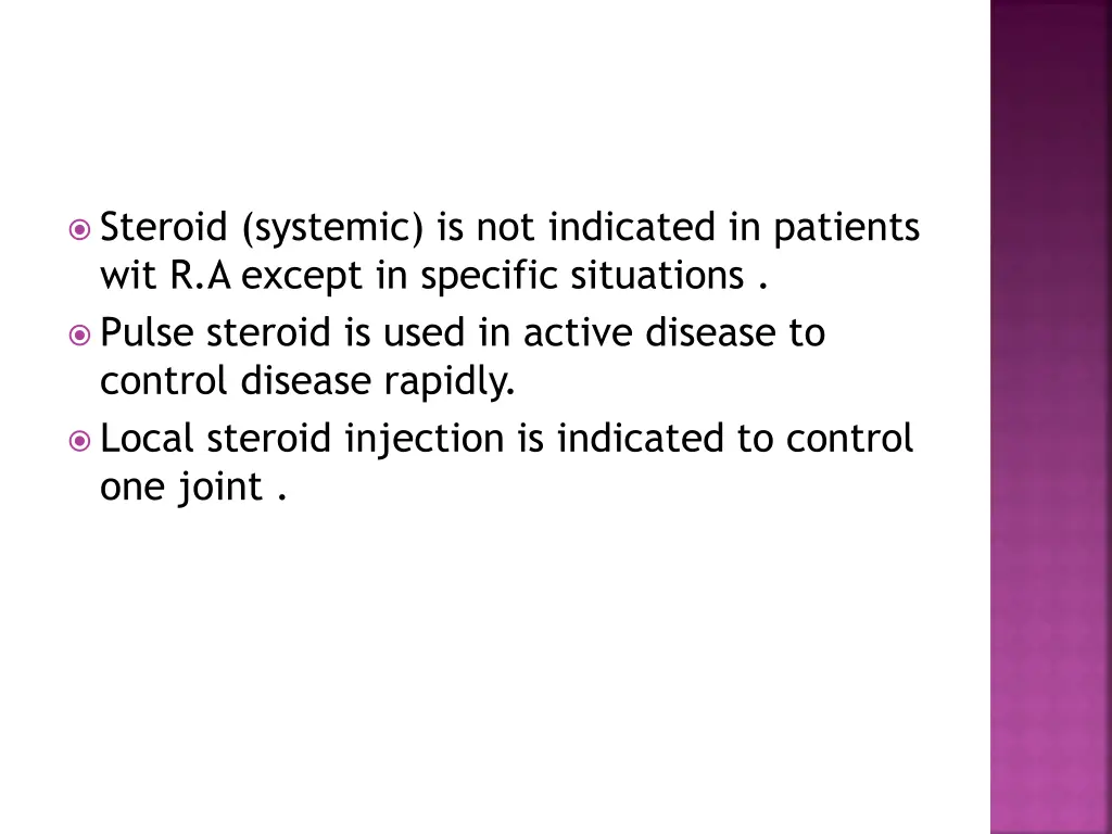 steroid systemic is not indicated in patients