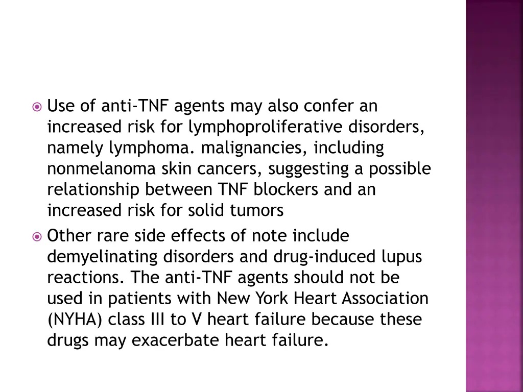 use of anti tnf agents may also confer