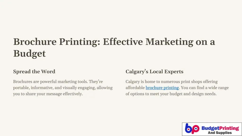 brochure printing effective marketing on a budget