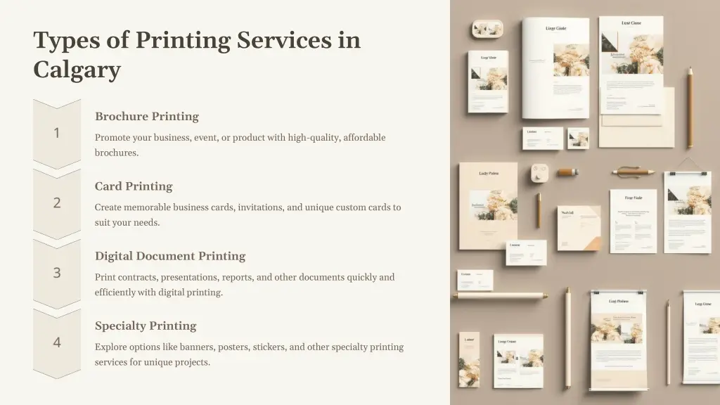types of printing services in calgary