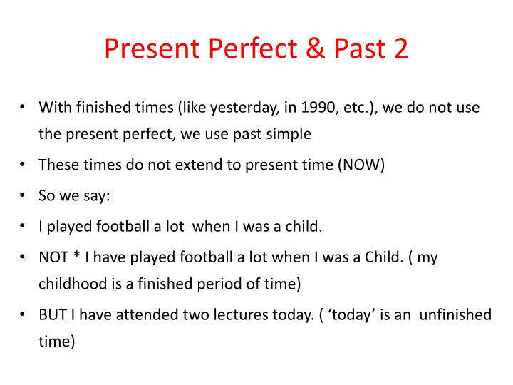 present perfect past 2