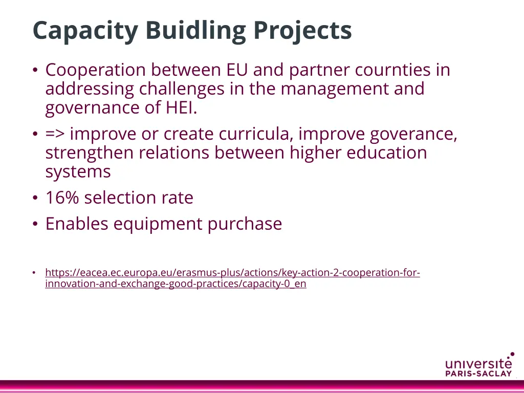 capacity buidling projects