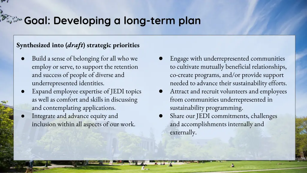 goal developing a long term plan 5