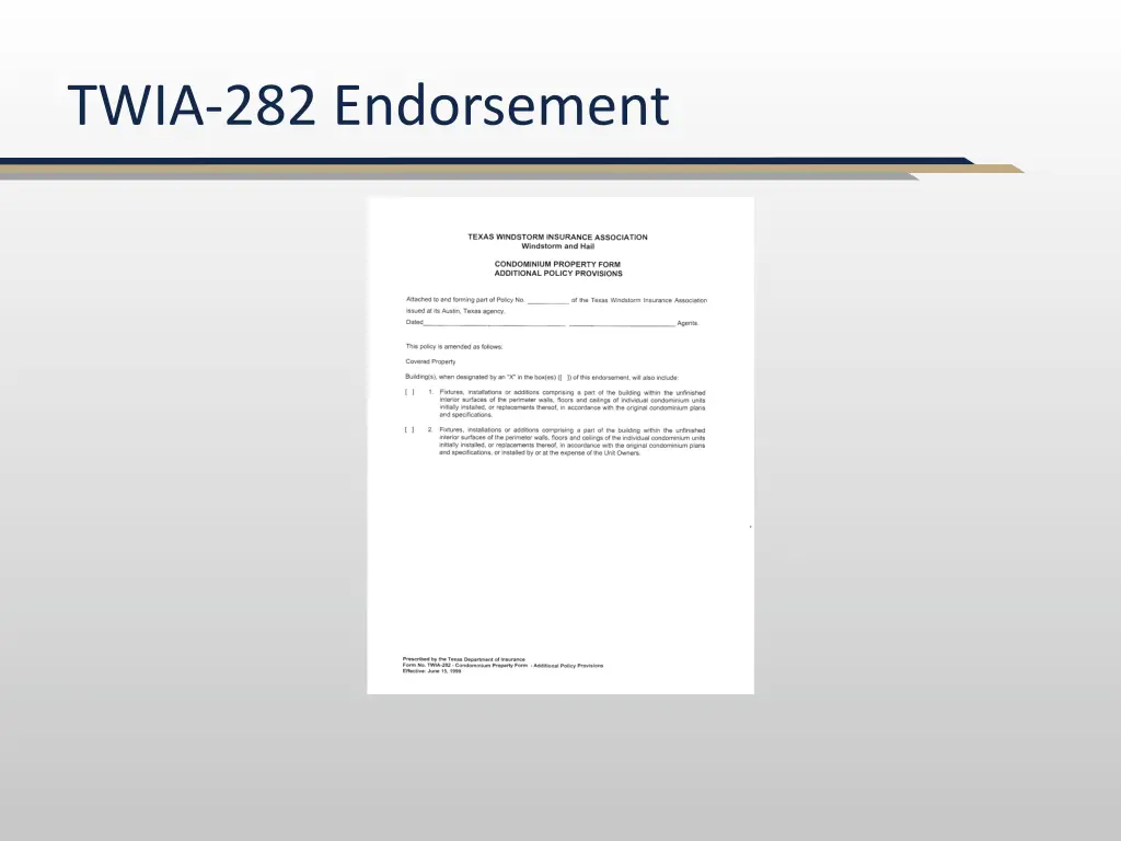 twia 282 endorsement