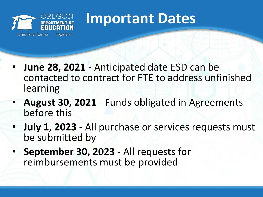 important dates