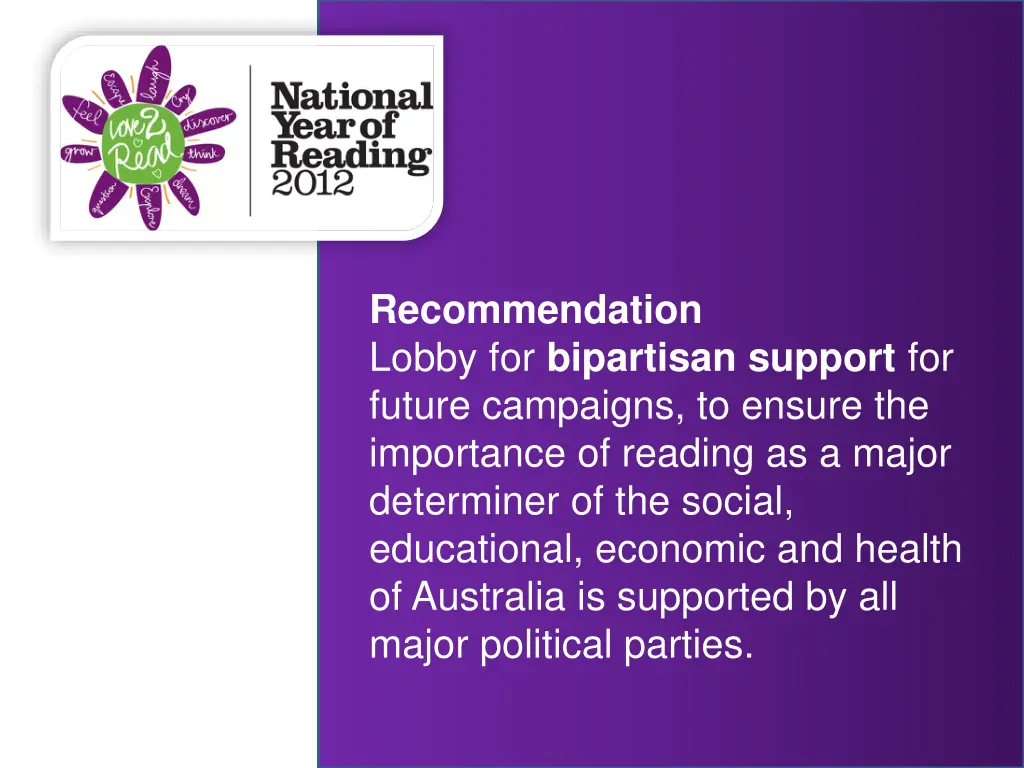 recommendation lobby for bipartisan support