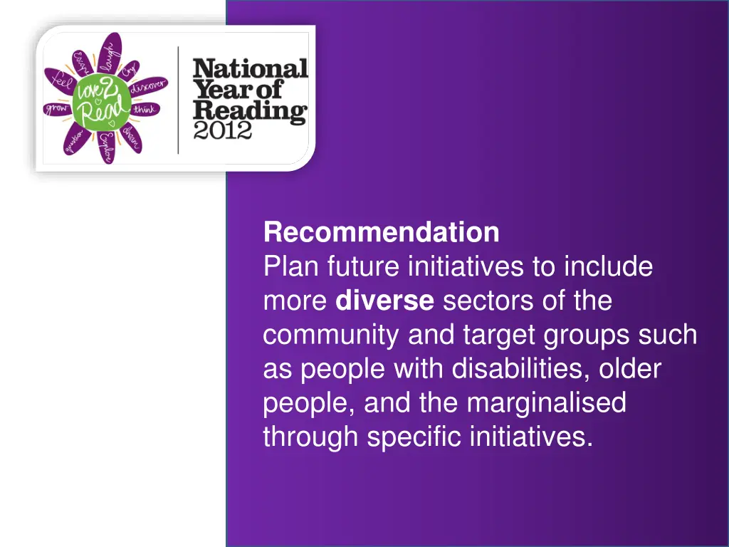recommendation plan future initiatives to include