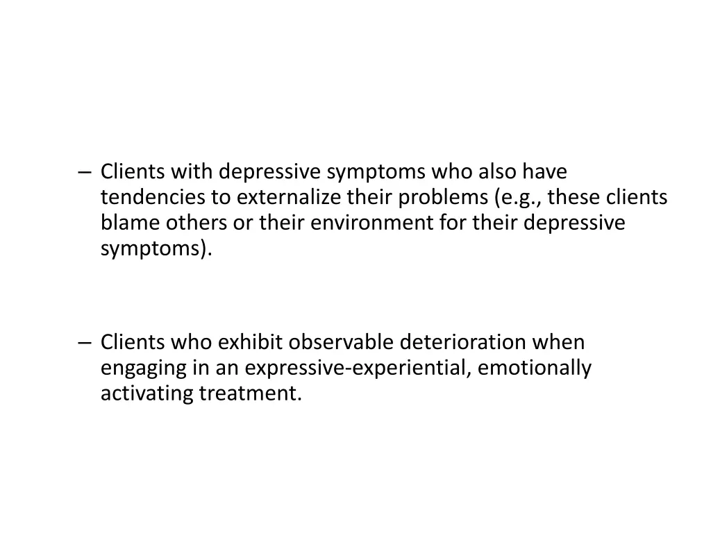 clients with depressive symptoms who also have