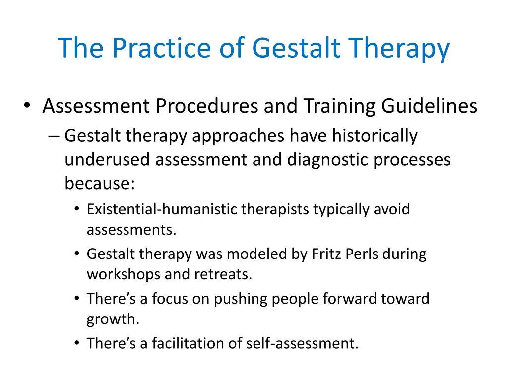 the practice of gestalt therapy 1