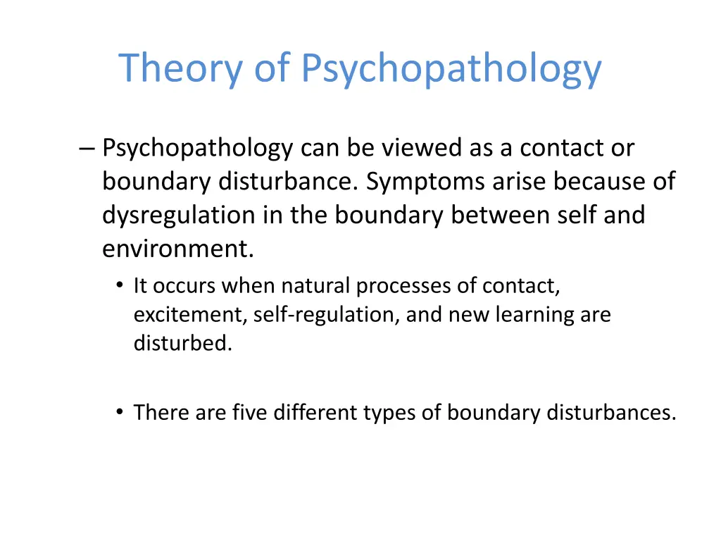 theory of psychopathology 1