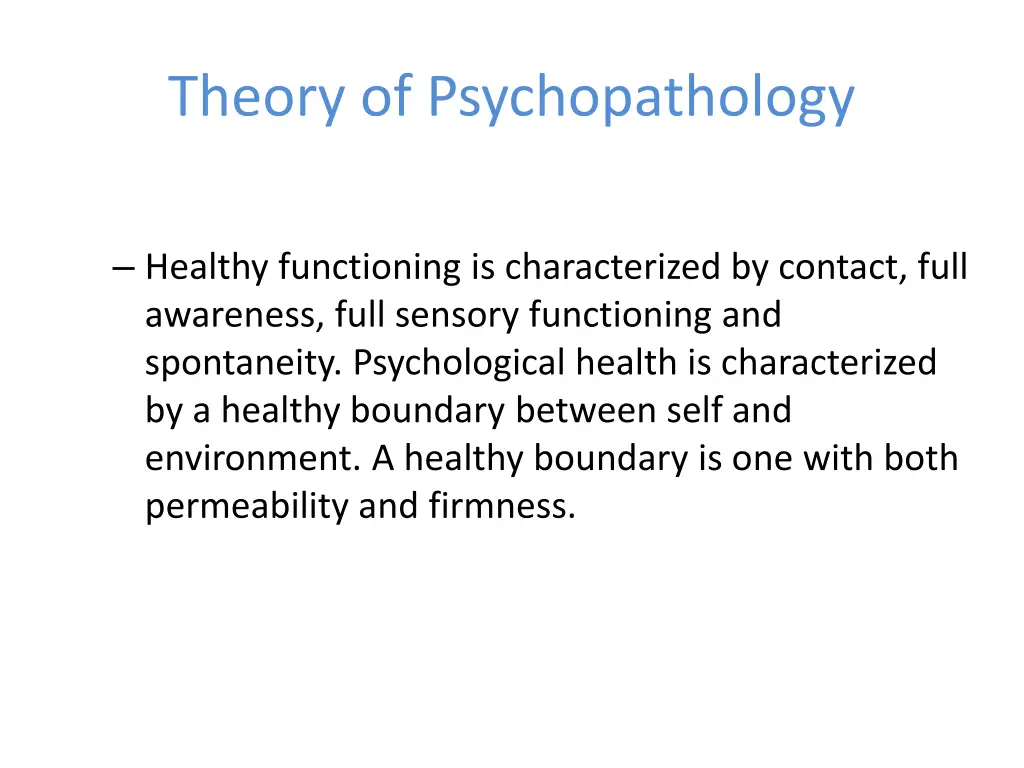 theory of psychopathology