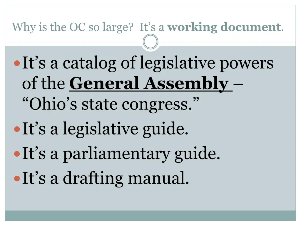 why is the oc so large it s a working document