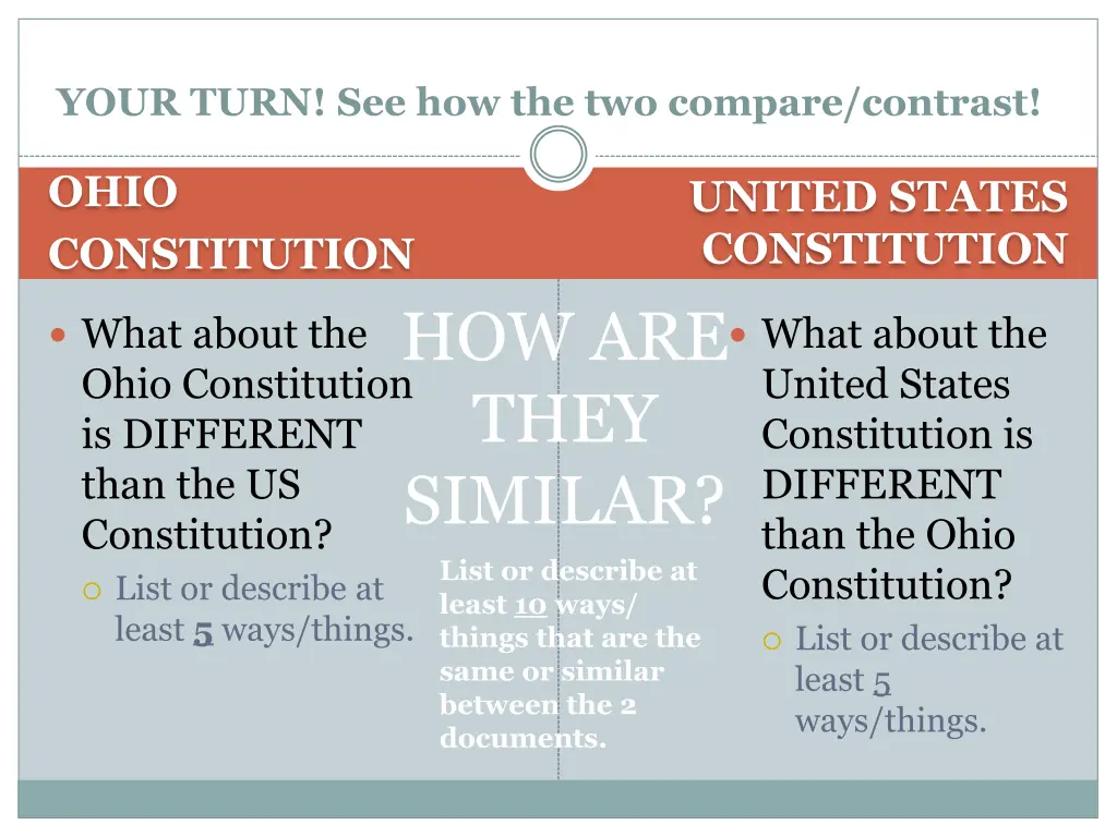 your turn see how the two compare contrast