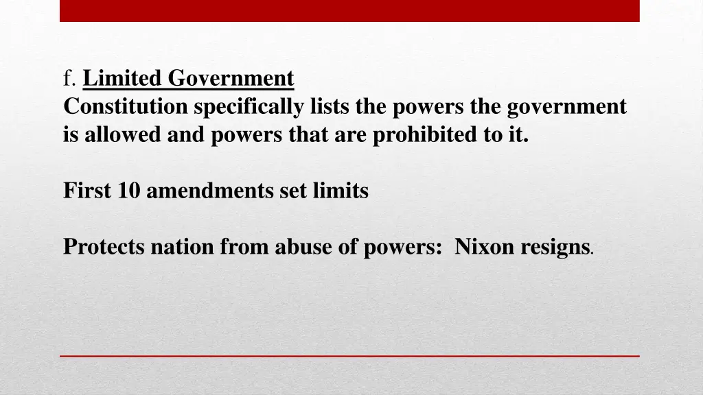 f limited government constitution specifically