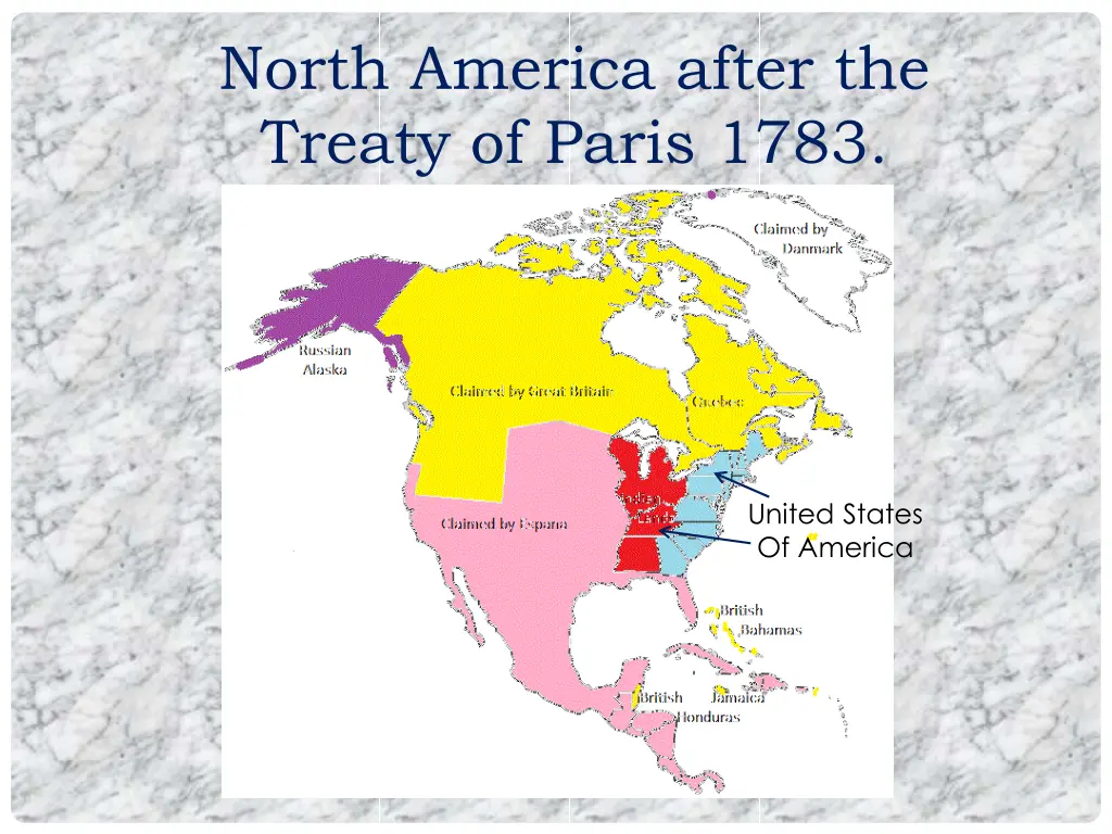 north america after the treaty of paris 1783