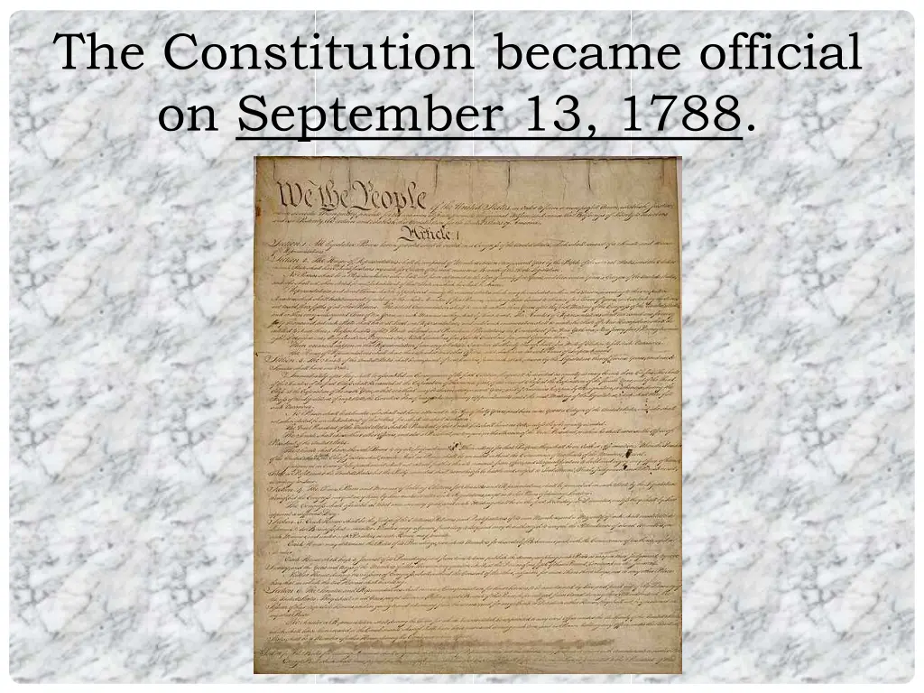 the constitution became official on september