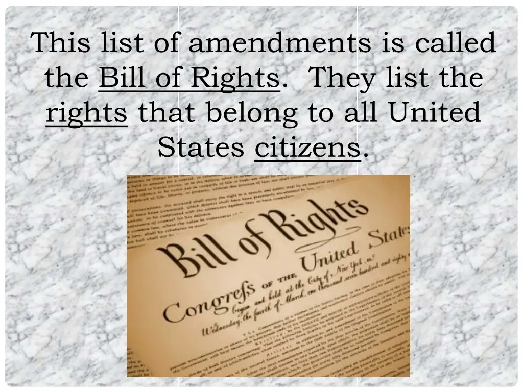 this list of amendments is called the bill
