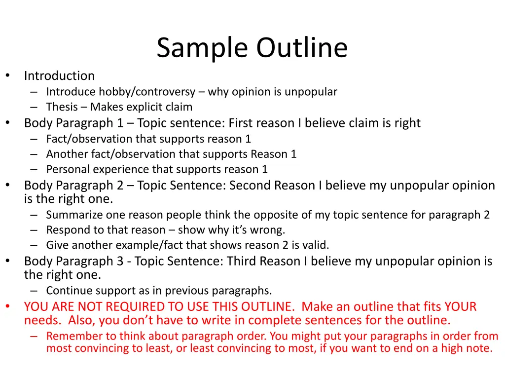 sample outline