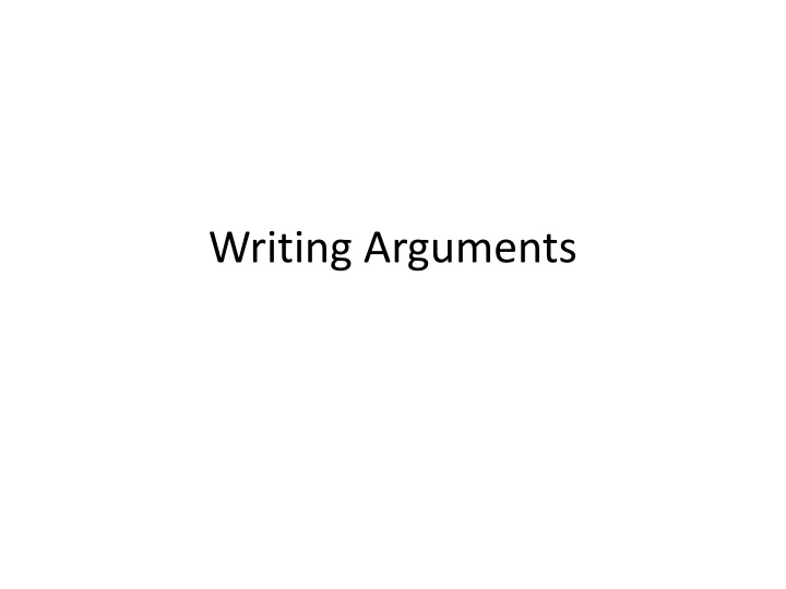 writing arguments