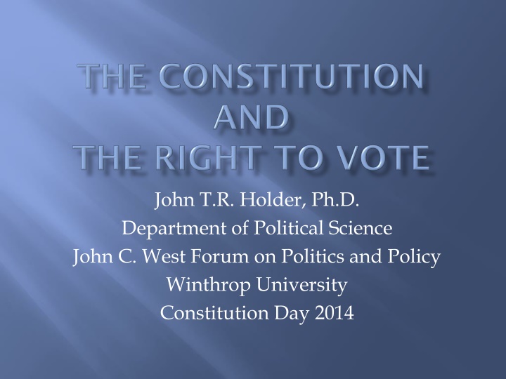 john t r holder ph d department of political