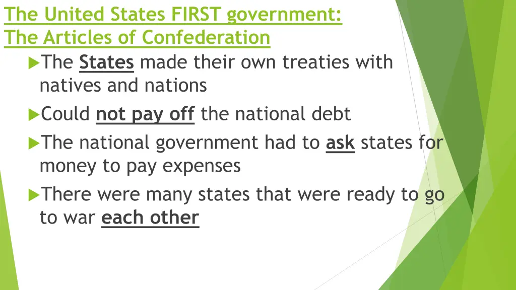 the united states first government the articles 2