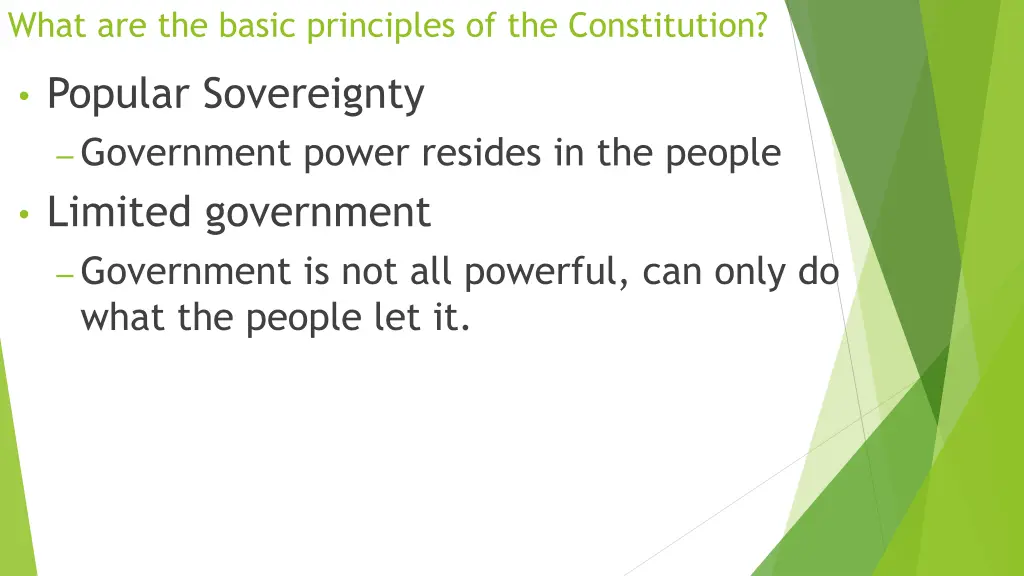what are the basic principles of the constitution