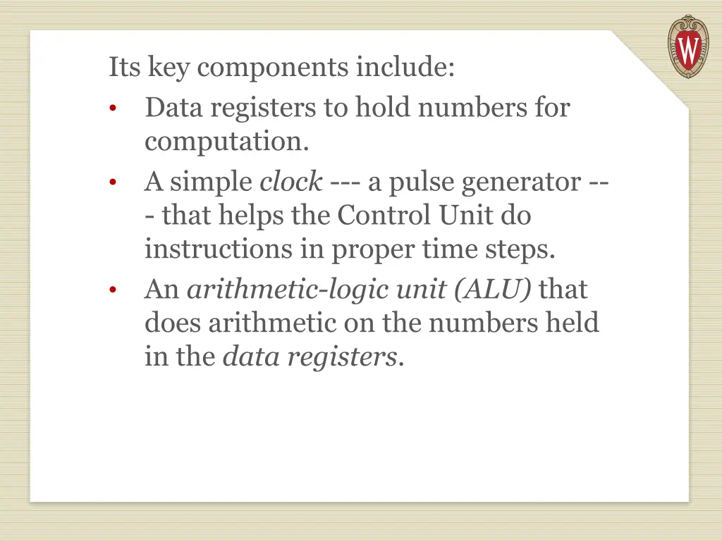 its key components include data registers to hold