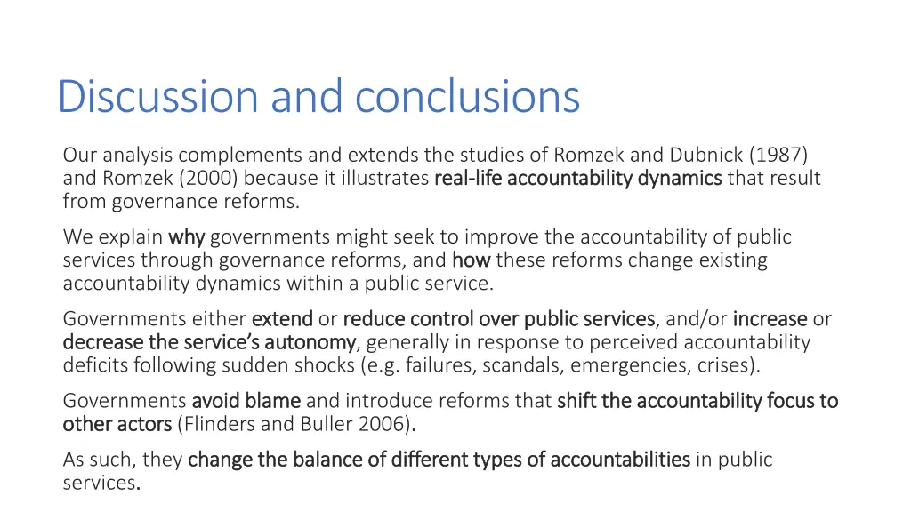 discussion and conclusions