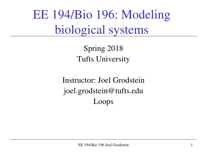 ee 194 bio 196 modeling biological systems