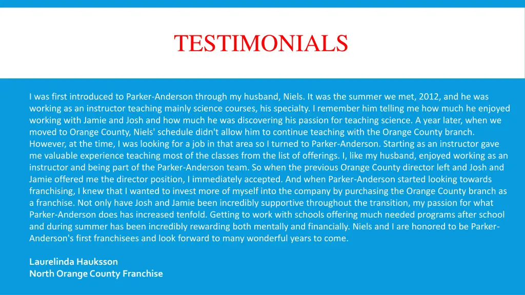 testimonials