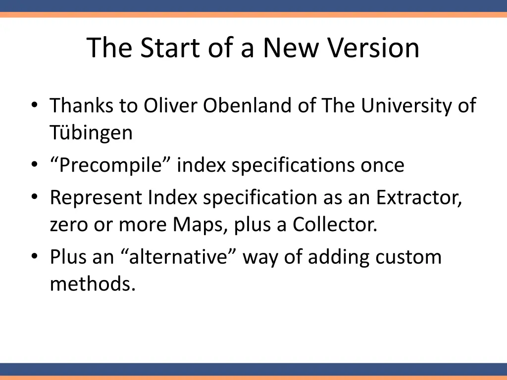the start of a new version