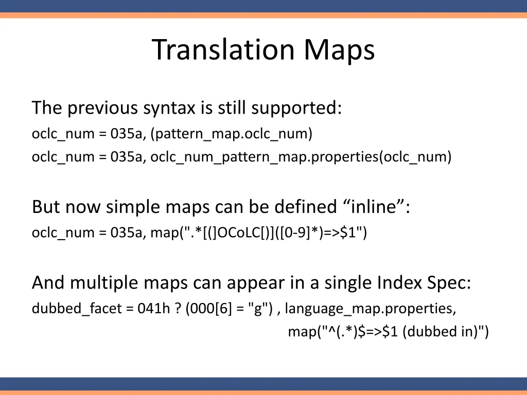 translation maps