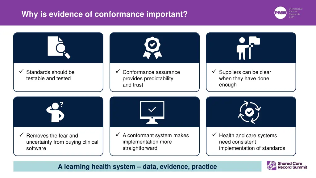 why is evidence of conformance important