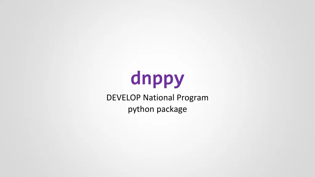 dnppy develop national program python package