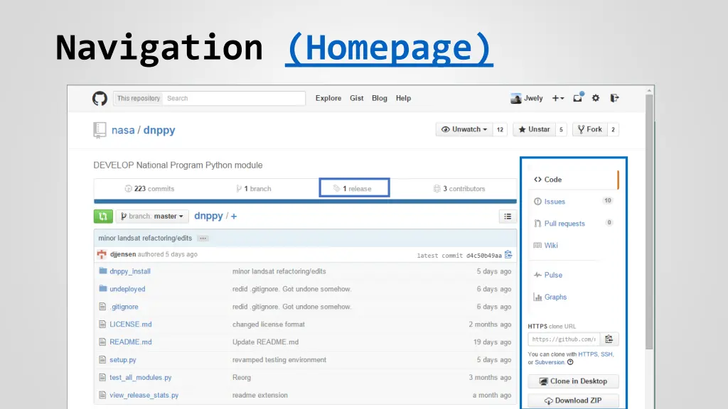 navigation homepage