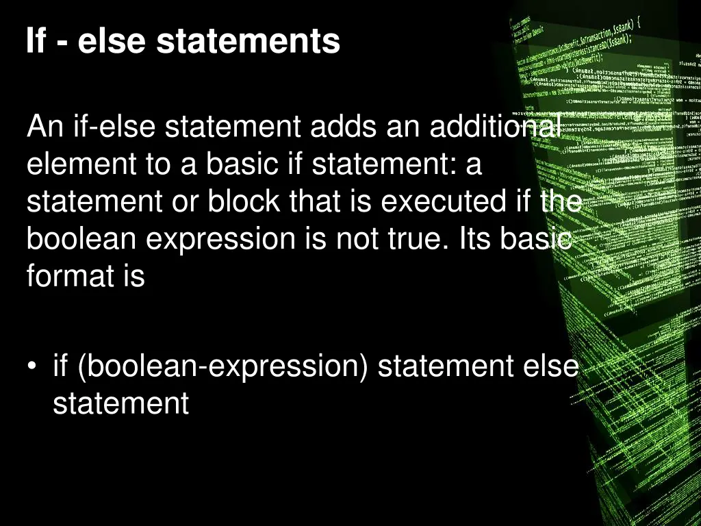 if else statements
