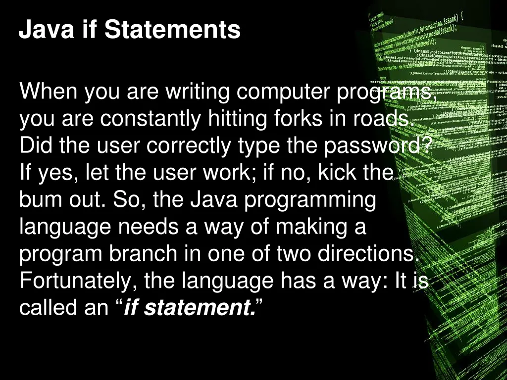 java if statements