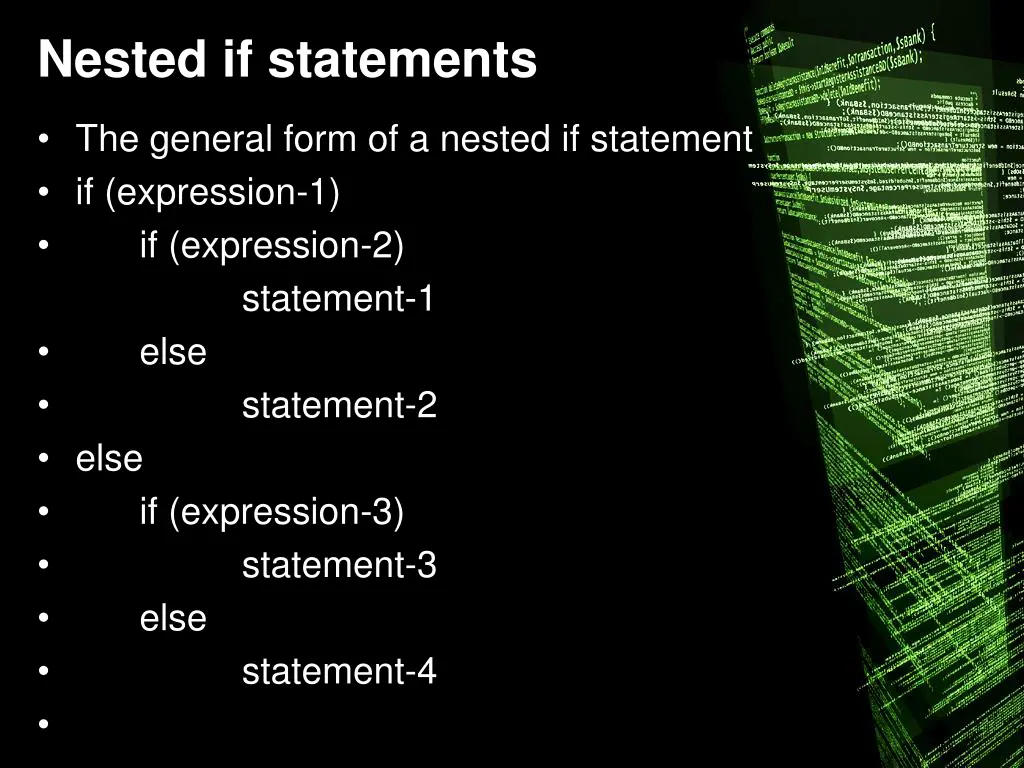 nested if statements
