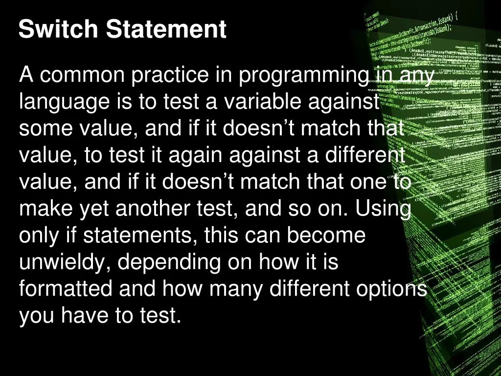 switch statement