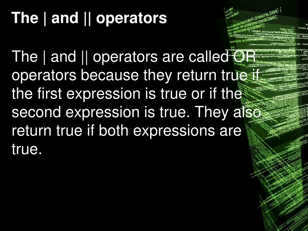 the and operators 1