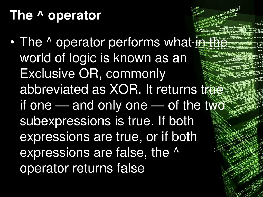 the operator