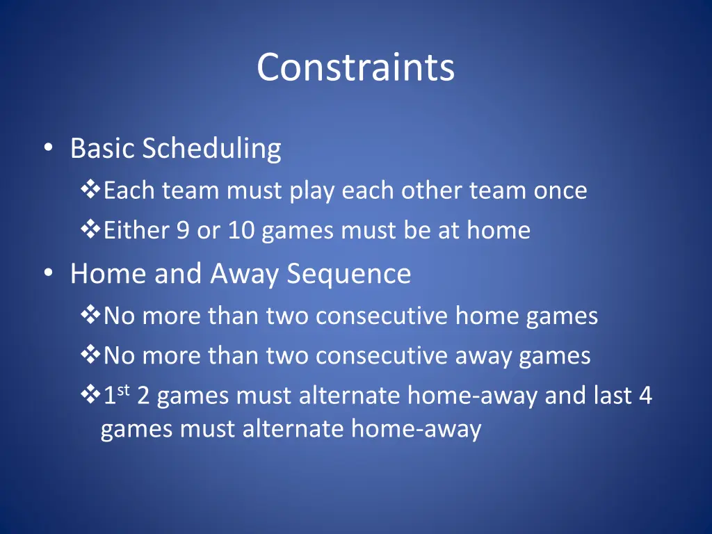 constraints