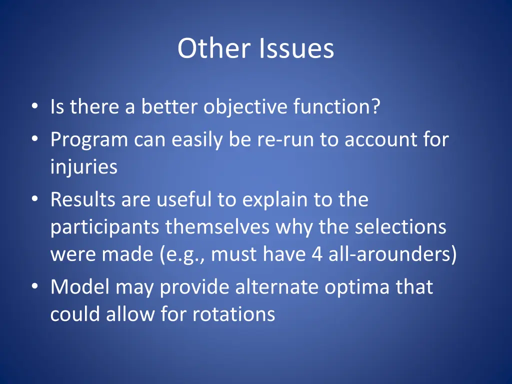 other issues