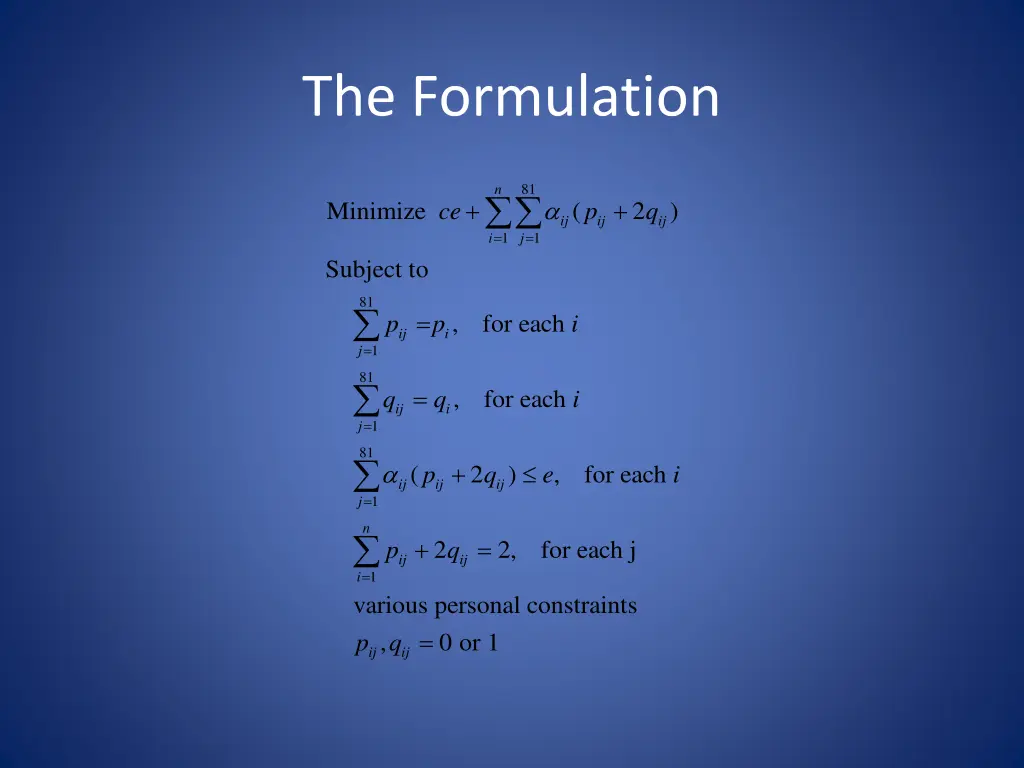 the formulation 1