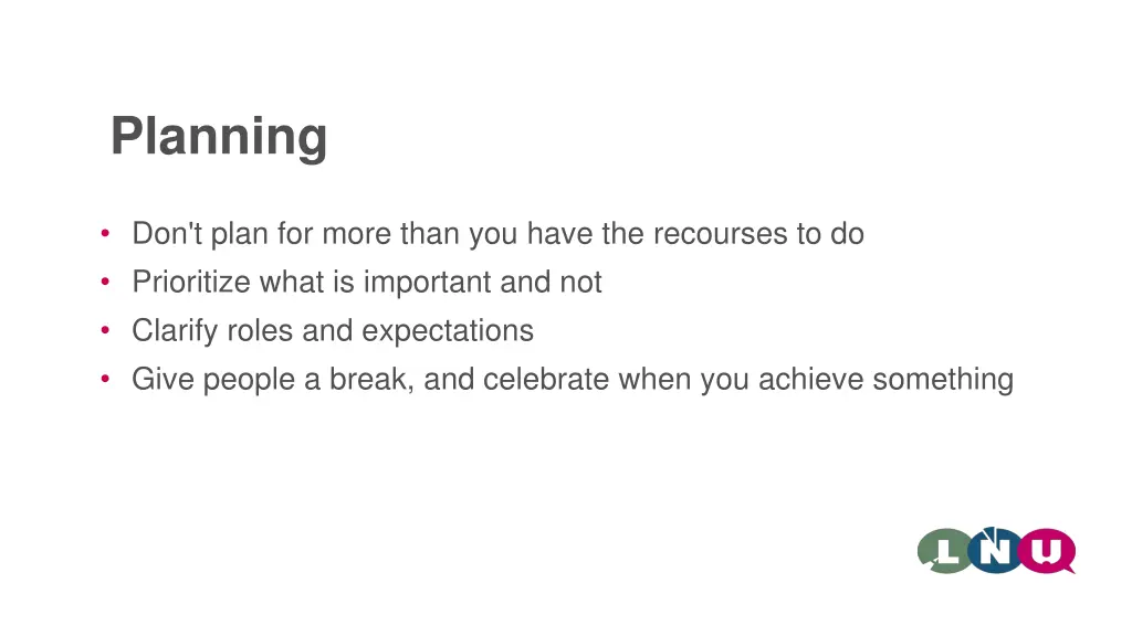 planning