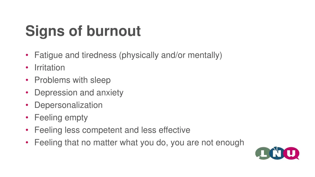 signs of burnout